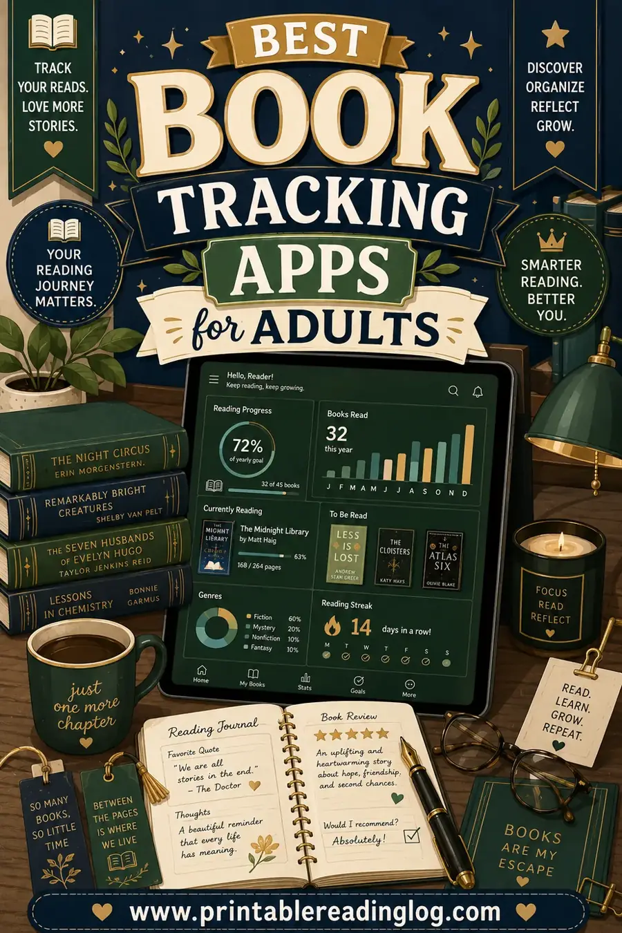 Best Book Tracking Apps for Adults (Plus a Free Printable)
