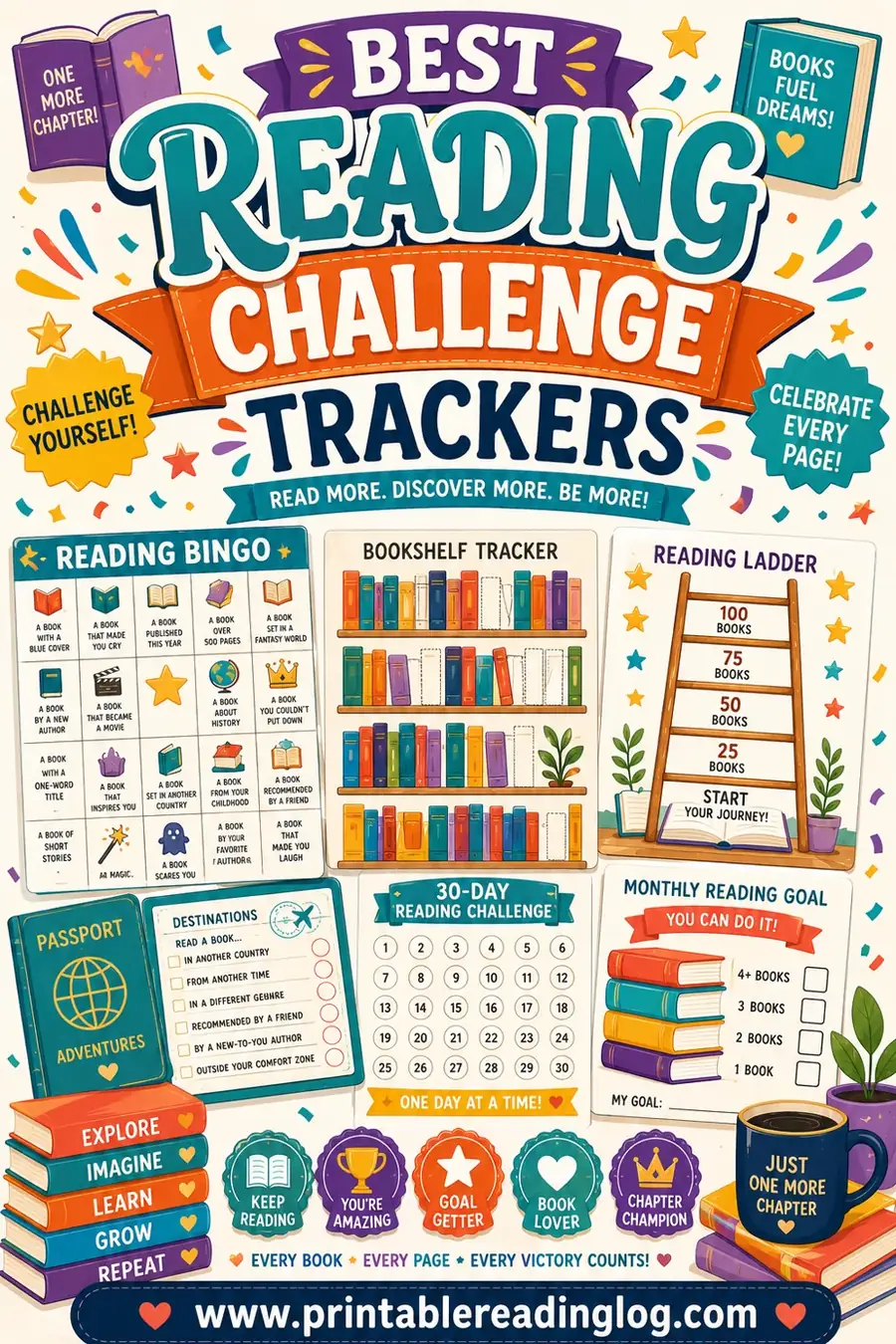 Best Reading Challenge Trackers: Free Printable Picks
