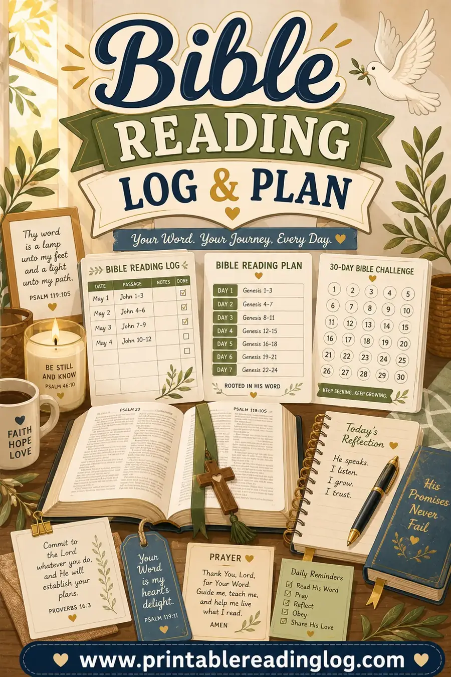 Bible Reading Log & Plan: Free Printable Tracker