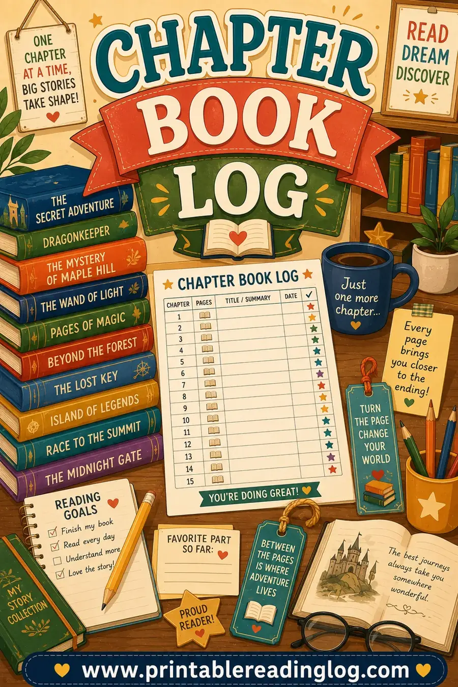 Chapter Book Log: Free Printable for Young Readers