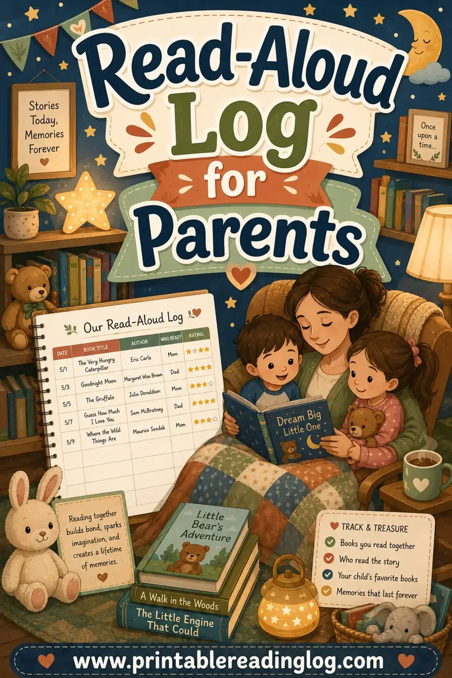 Read-Aloud Log for Parents: Free Printable Tracker