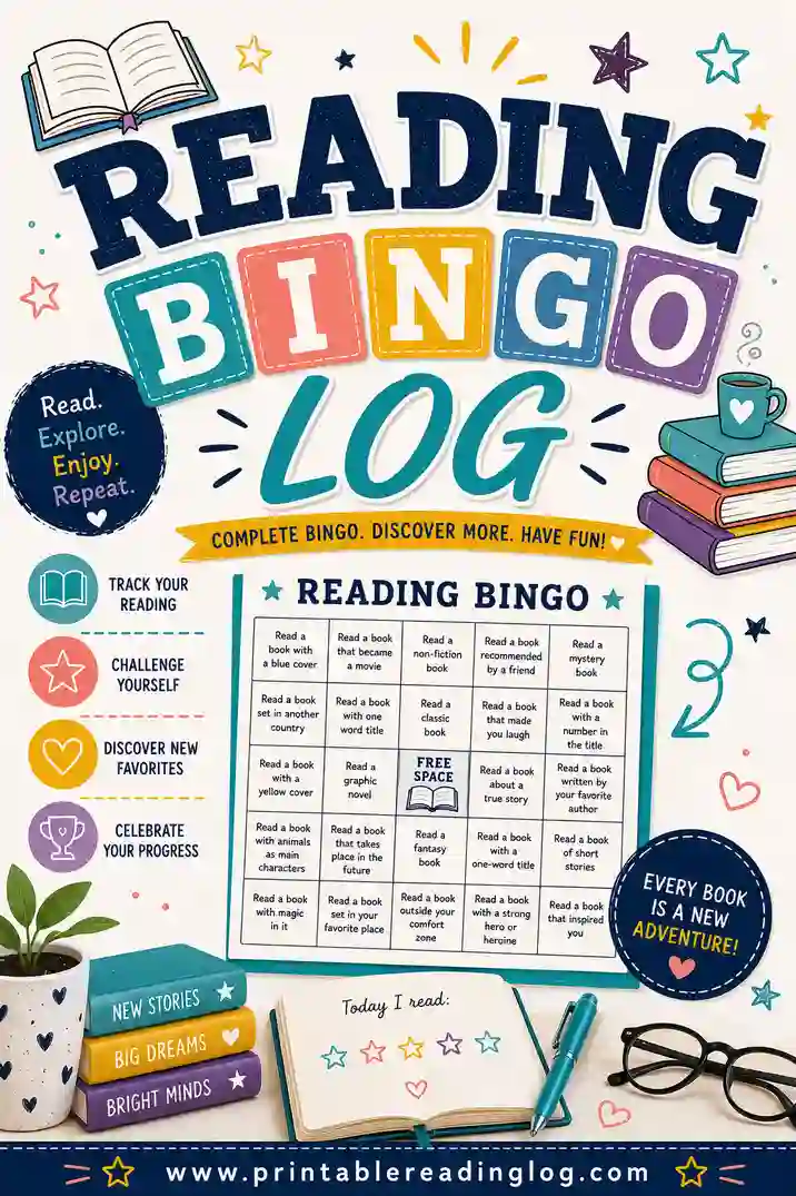 Reading Bingo Log: Free Printable Challenge