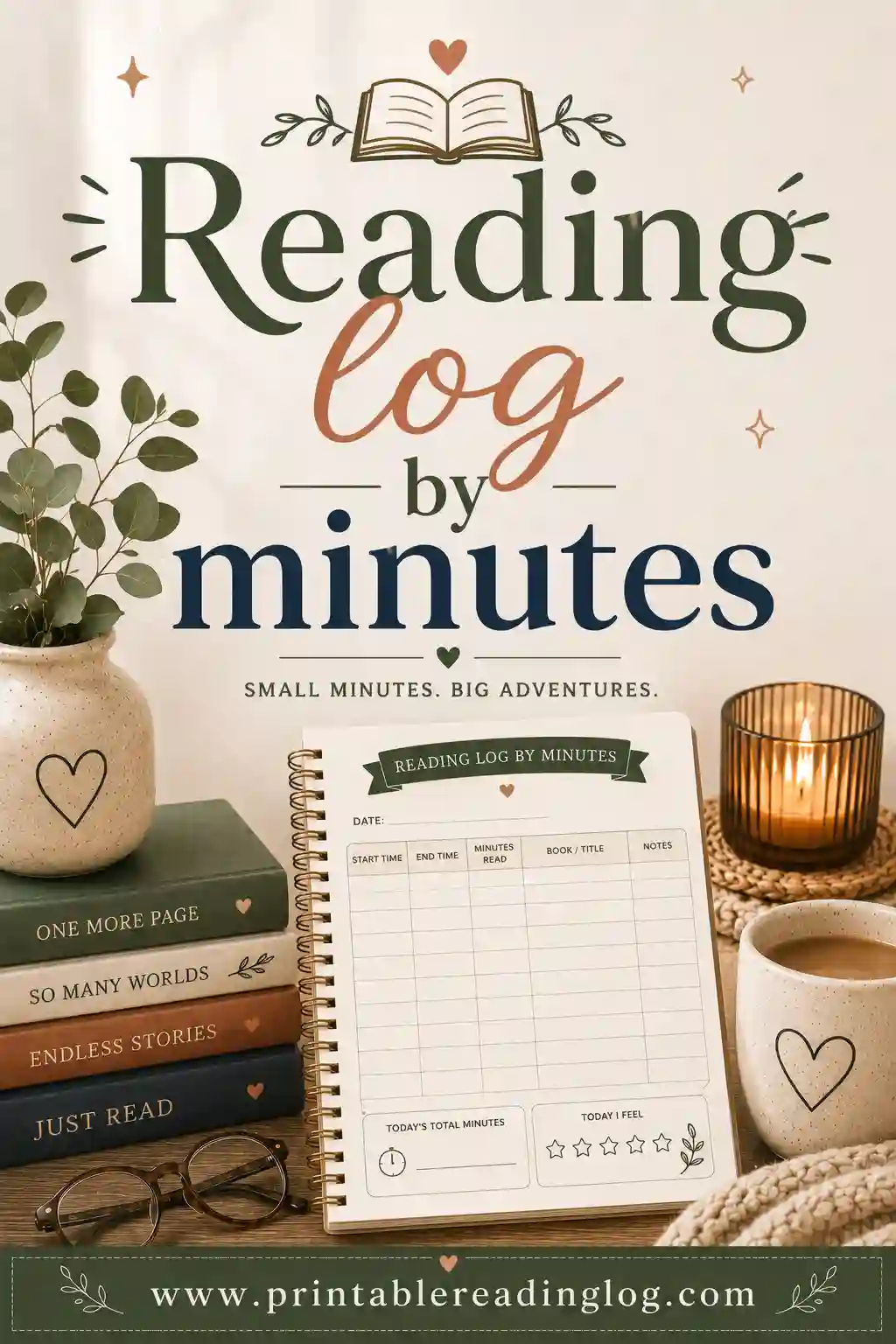 Reading Log by Minutes: Free Printable Minute Tracker