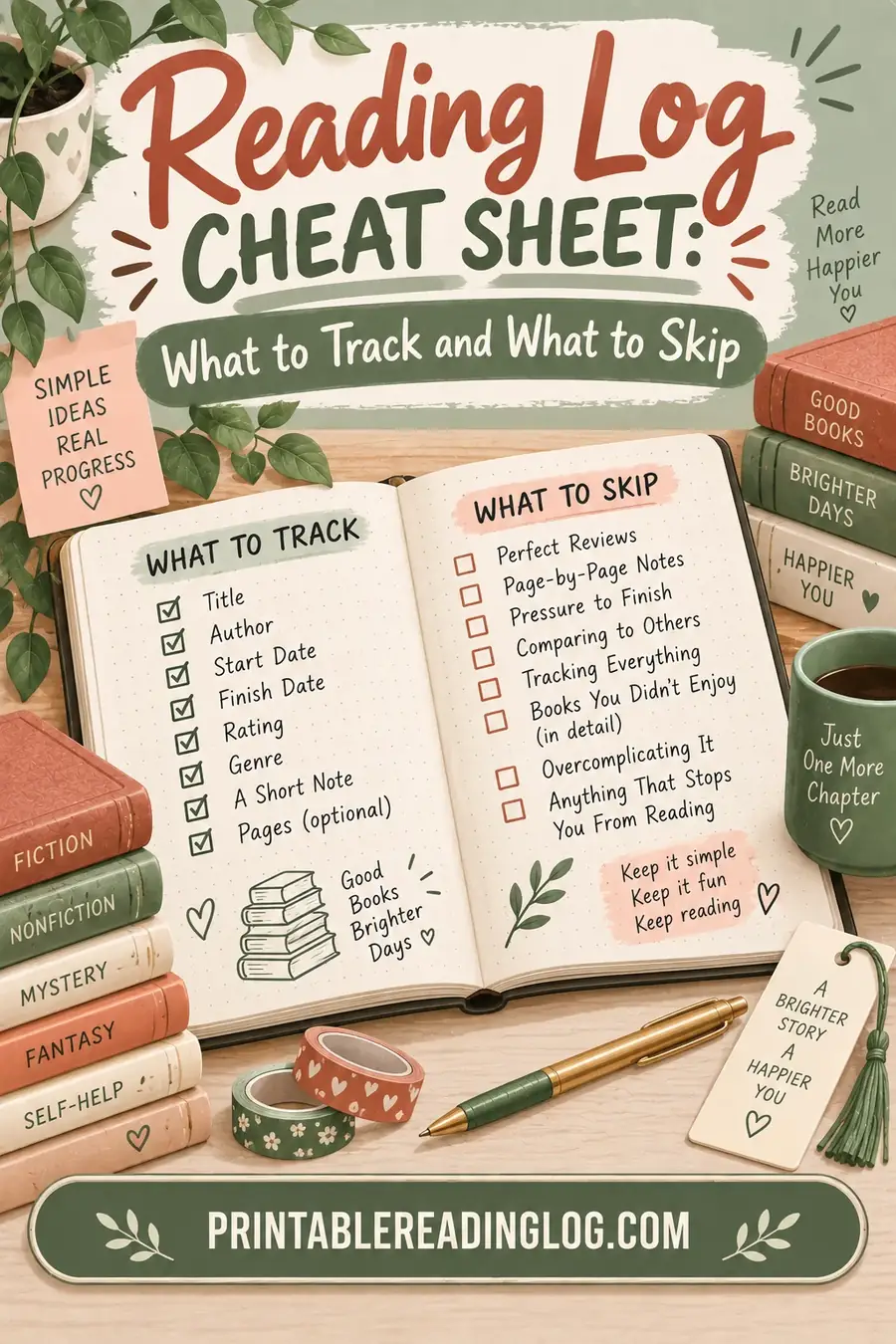 Reading Log Cheat Sheet: What to Track and What to Skip
