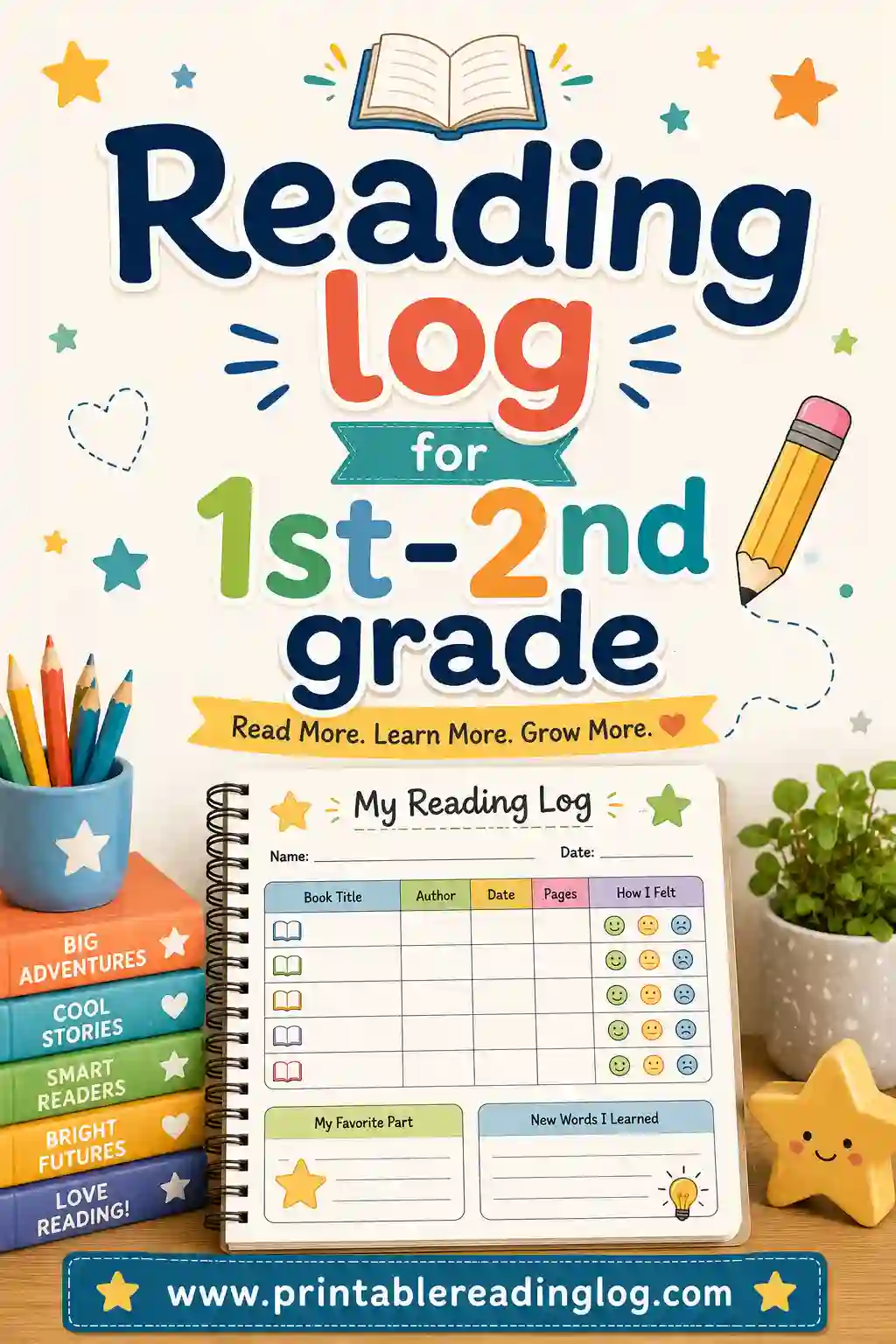 Reading Log for 1st-2nd Grade: Free Printable