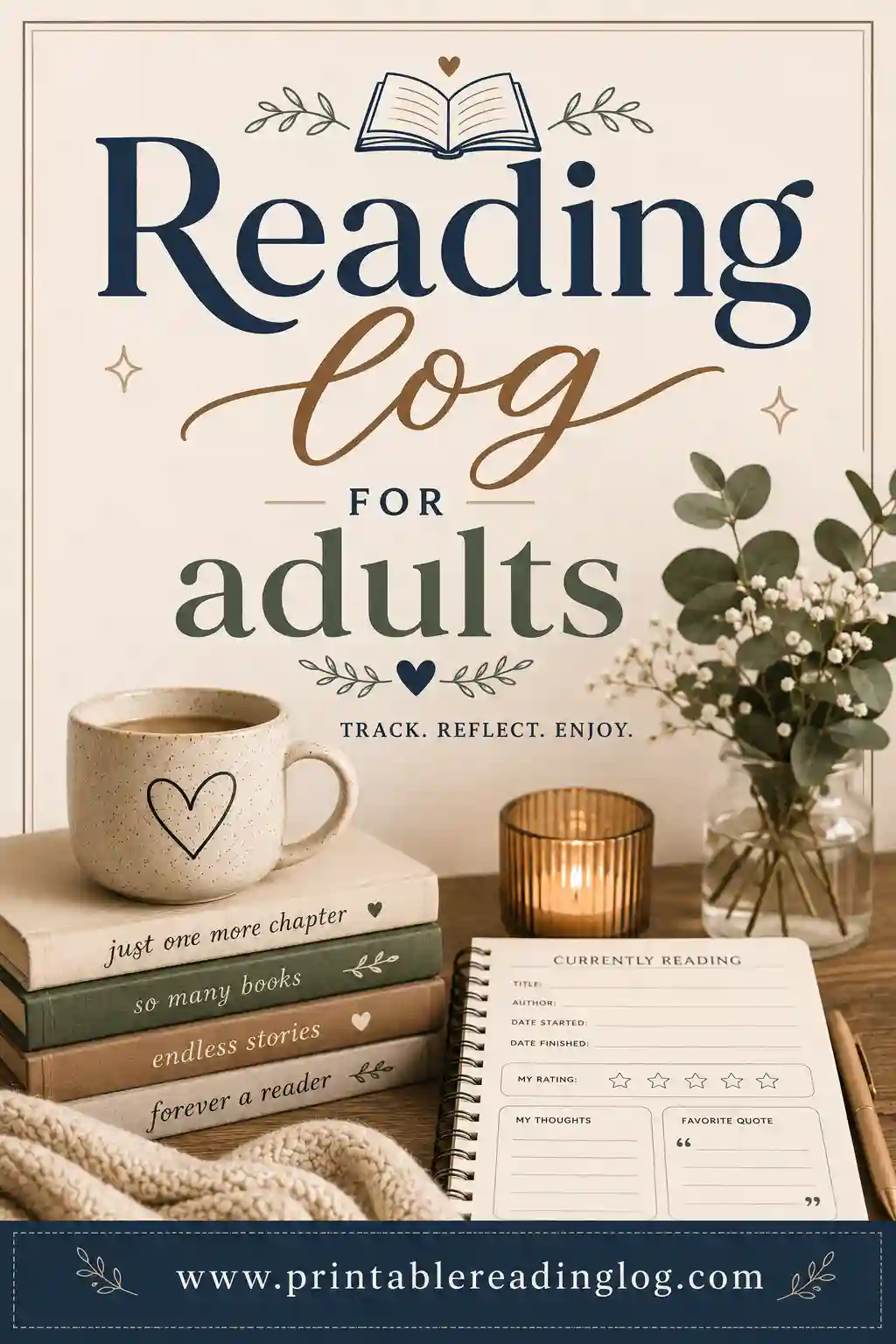 Reading Log for Adults: Free Printable & Customizable