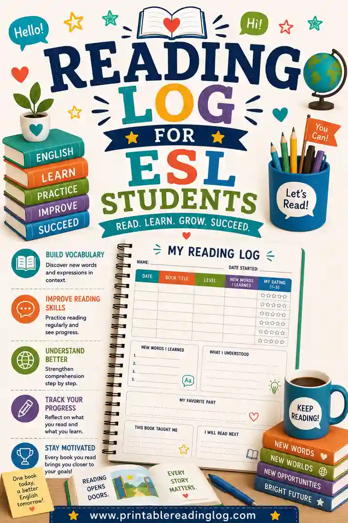 Reading Log for ESL Students: Free, Printable & Easy