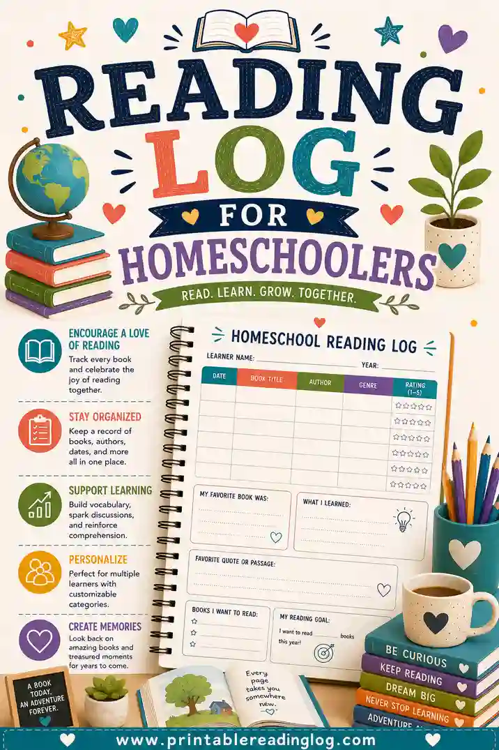 Reading Log for Homeschoolers: Free Printable & Flexible