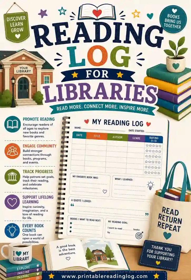Reading Log for Libraries: Free Printable Templates