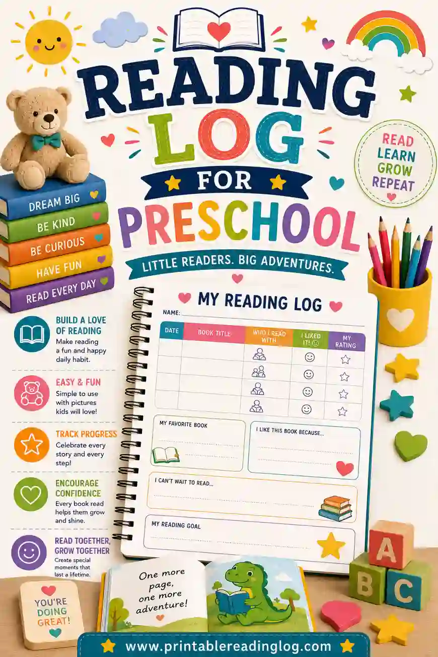 Reading Log for Preschool: Fun, Simple & Printable