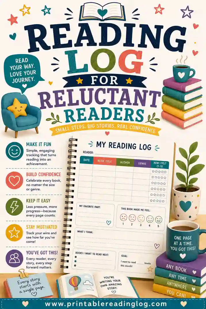 Reading Log for Reluctant Readers: Free Printable That Works