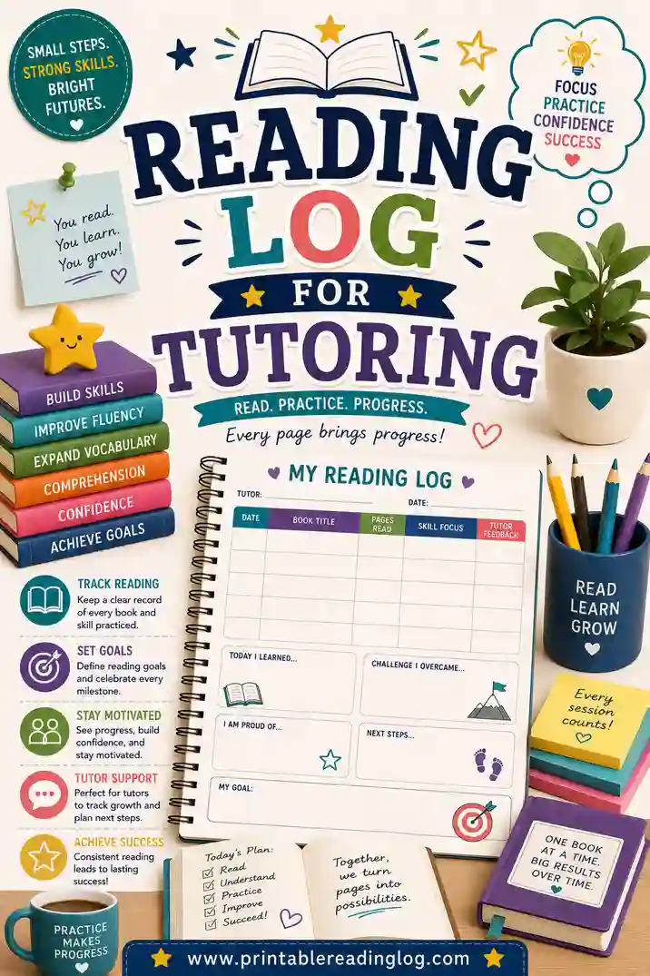 Reading Log for Tutoring: A Free Printable for Sessions
